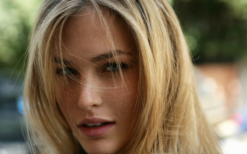 close-up of a blonde woman