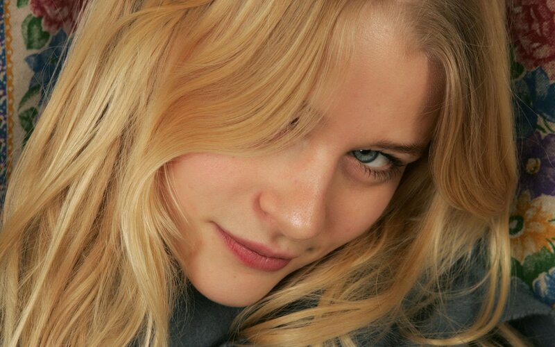 close-up of a blonde woman