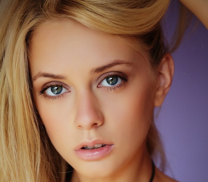 close-up of a blonde woman