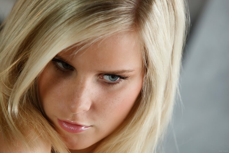 close-up of a blonde woman