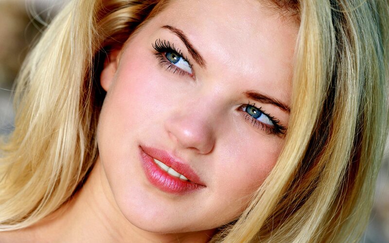 close-up of a blonde woman
