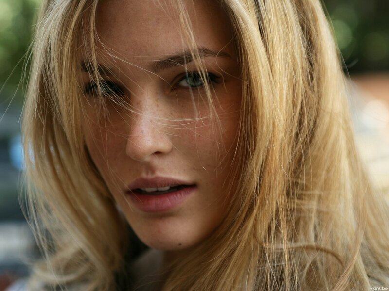 close-up of a blonde woman