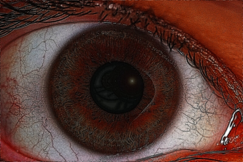 Close-up of a bloodshot eye
