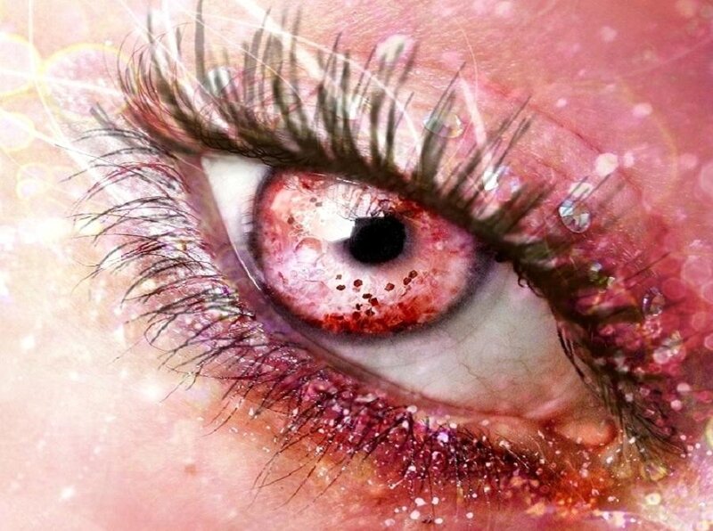 Close-up of a Bloodshot Eye — Red