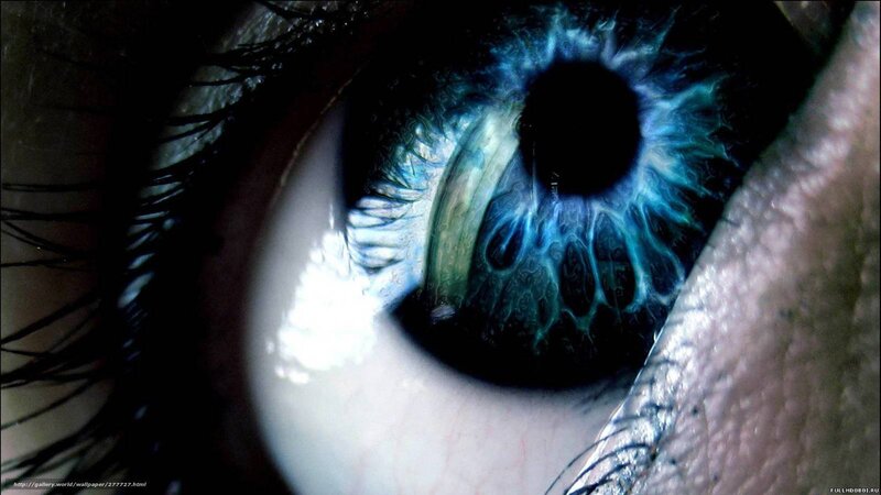 close-up of a blue eye