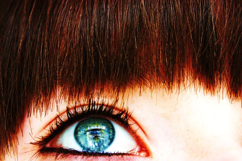 close-up of a blue eye