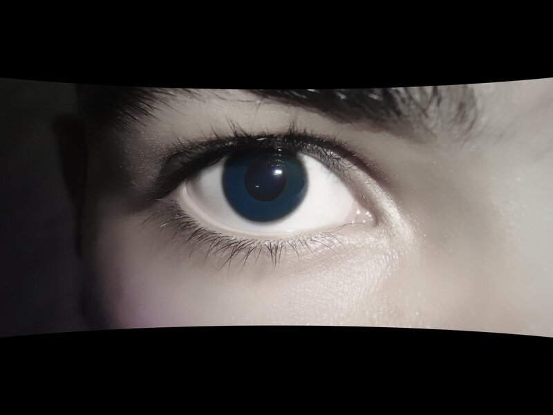 close-up of a blue eye