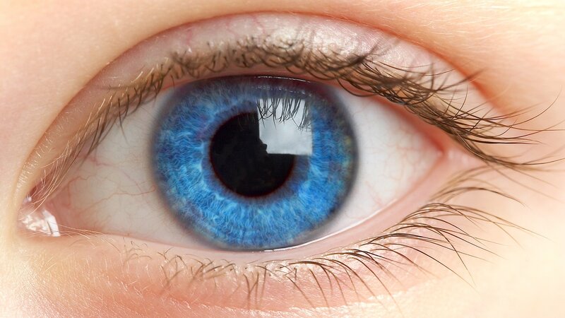 close-up of a blue eye