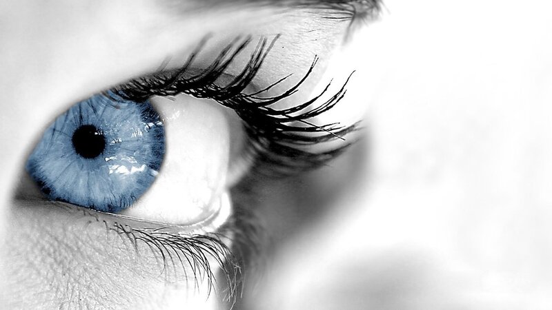 close-up of a blue eye