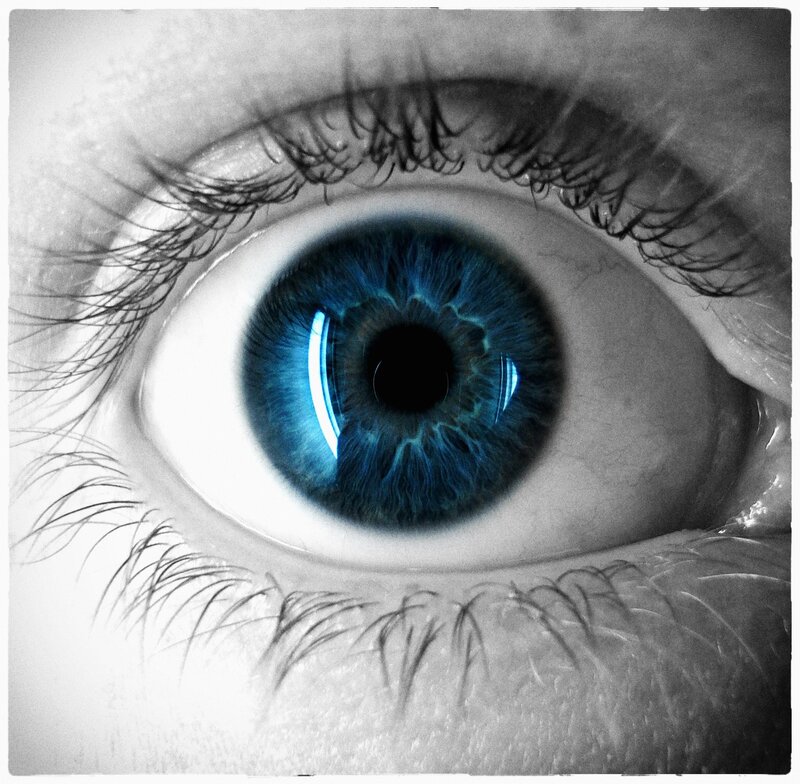 close-up of a blue eye