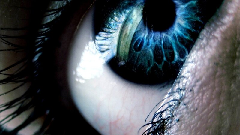 close-up of a blue eye
