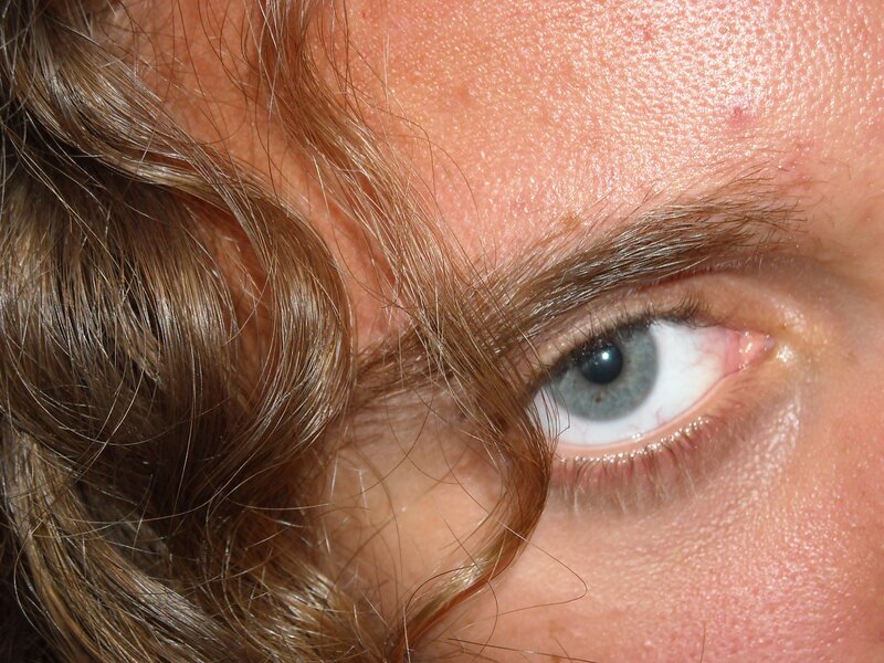 close-up of a blue eye