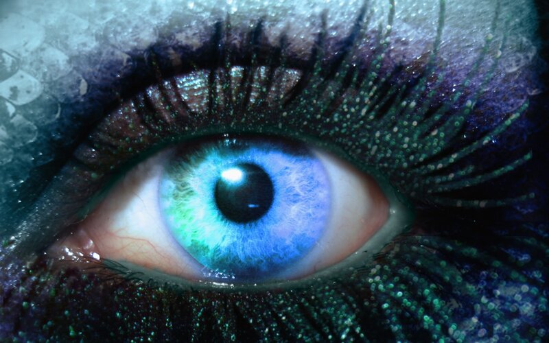 close-up of a blue eye