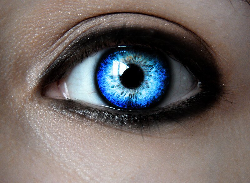 close-up of a blue eye