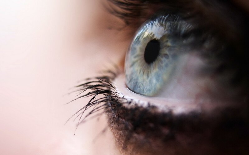 close-up of a blue eye