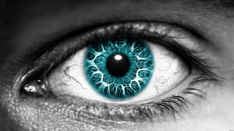 close-up of a blue eye