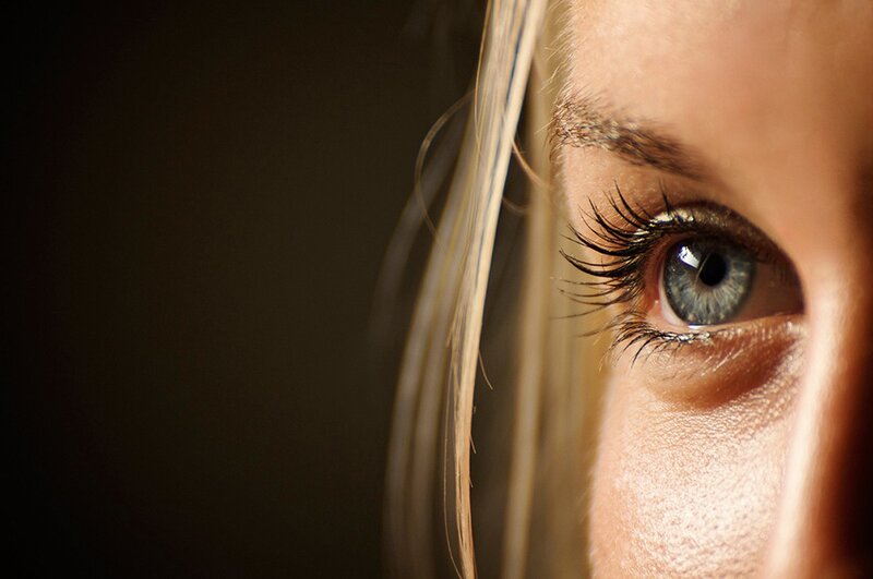 close-up of a blue eye