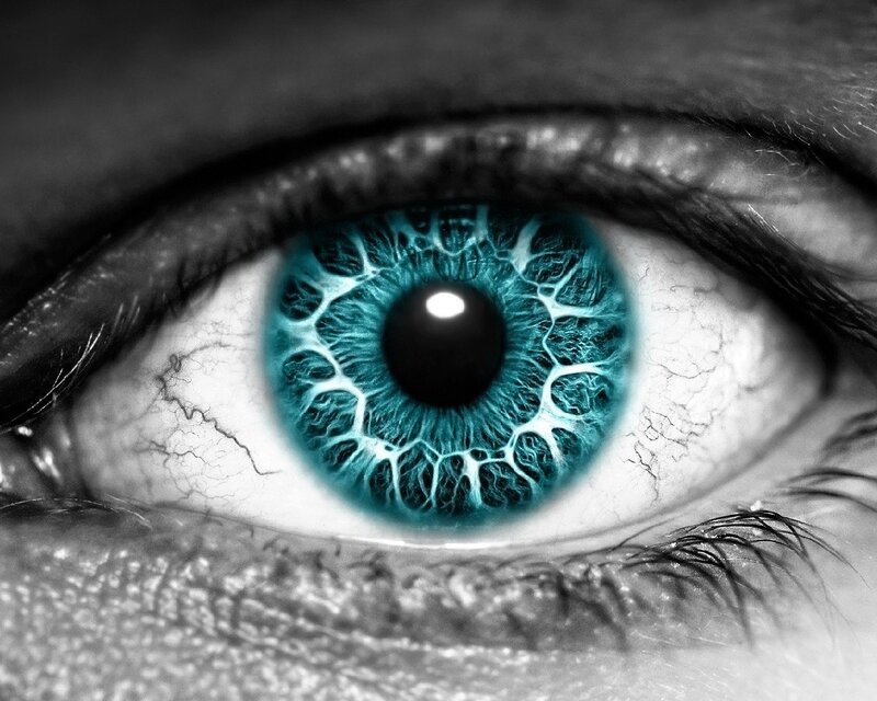 close-up of a blue eye