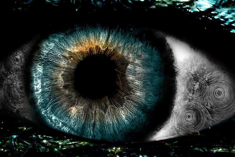 close-up of a blue eye