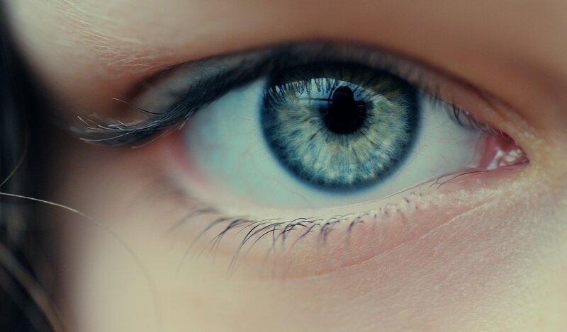 close-up of a blue eye