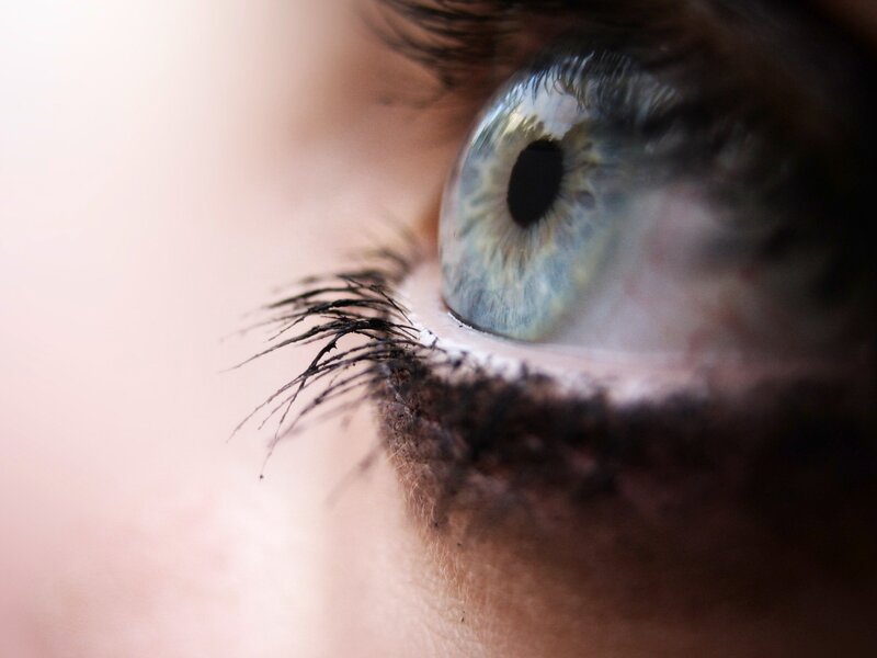 close-up of a blue eye