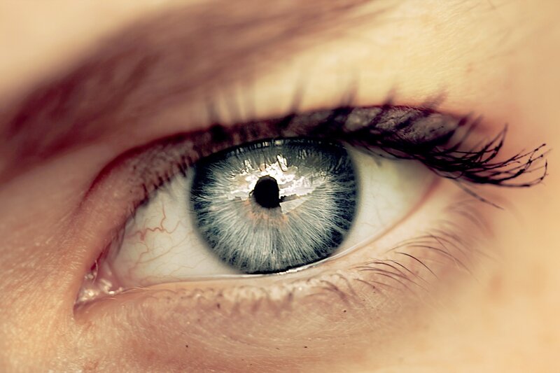 close-up of a blue eye