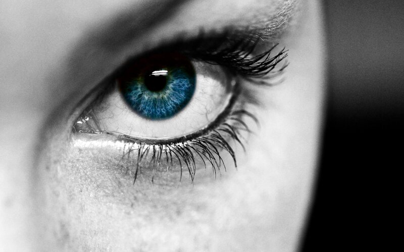 close-up of a blue eye