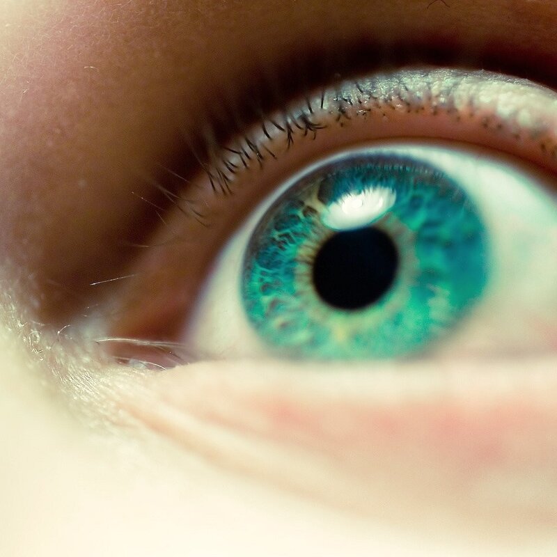close-up of a blue eye