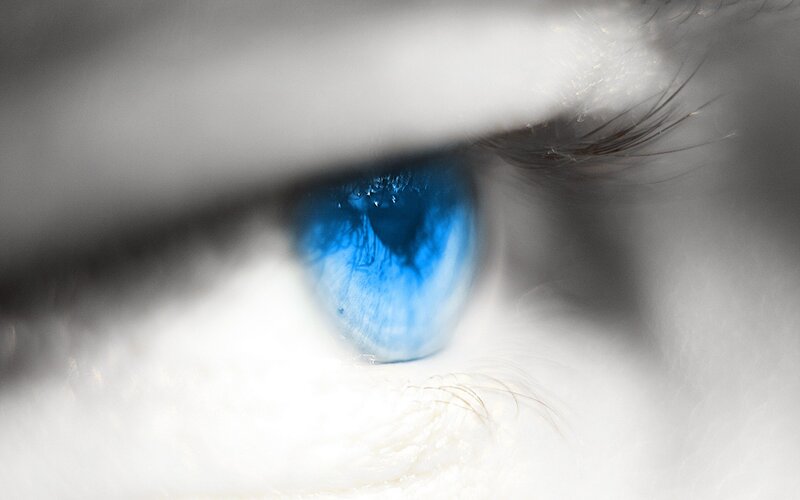 close-up of a blue eye