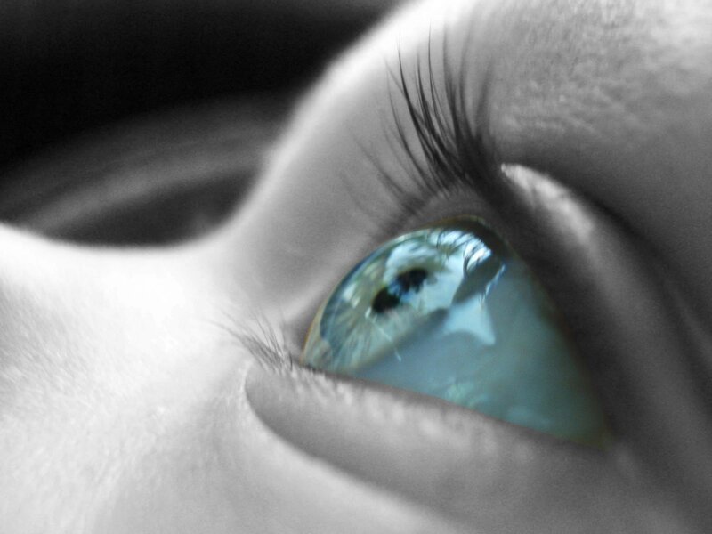 close-up of a blue eye