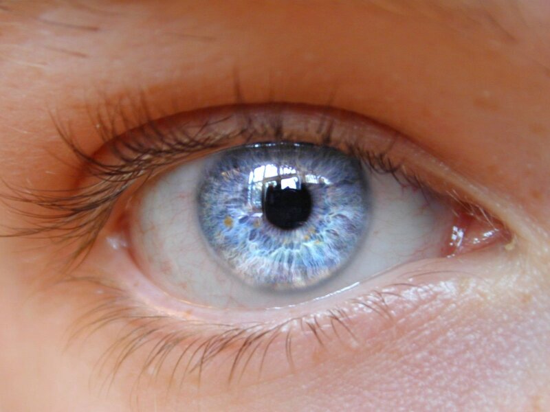 close-up of a blue eye