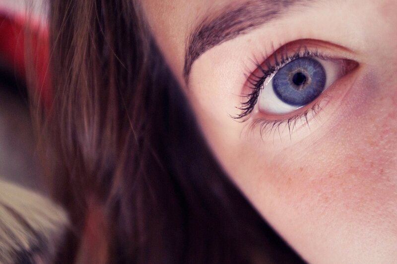 close-up of a blue eye