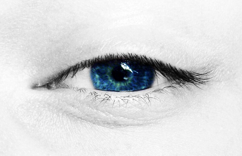 close-up of a blue eye