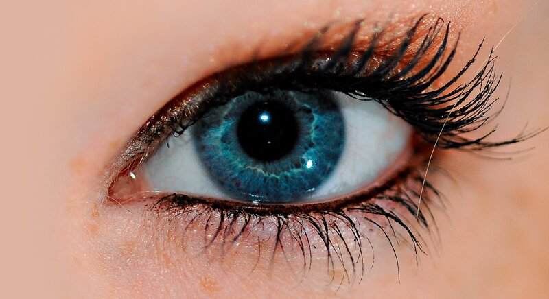 close-up of a blue eye