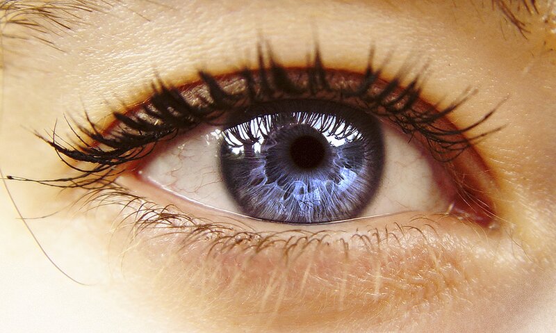 close-up of a blue eye