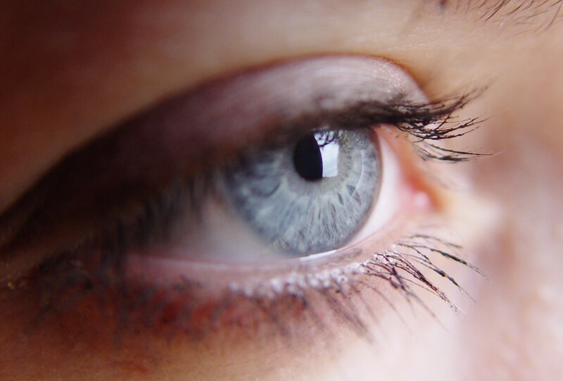 close-up of a blue eye