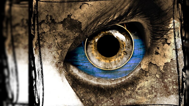 close-up of a blue eye