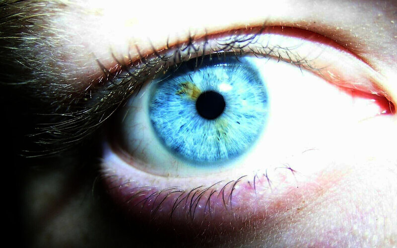 close-up of a blue eye