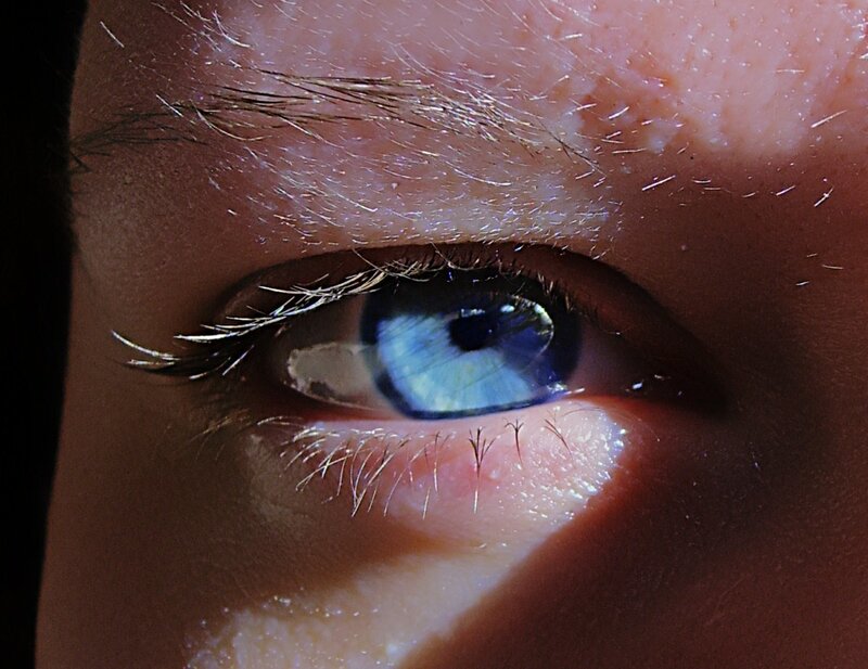 close-up of a blue eye