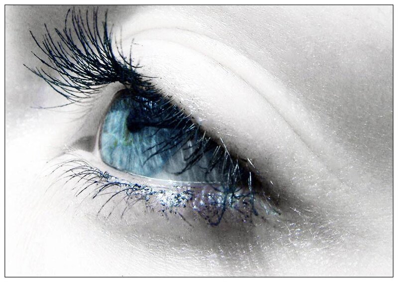 close-up of a blue eye