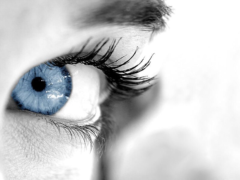close-up of a blue eye