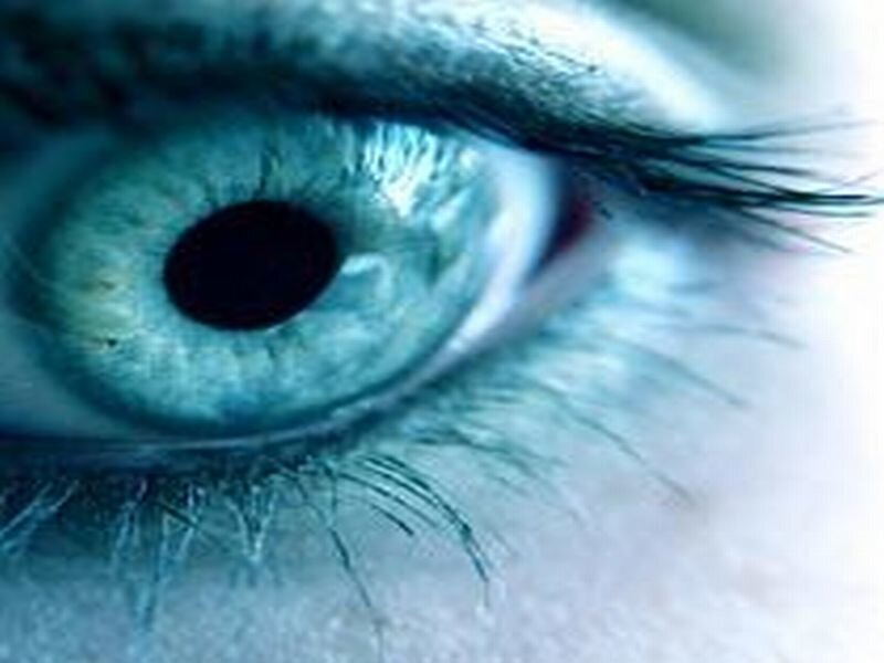close-up of a blue eye