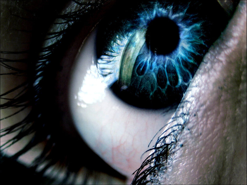close-up of a blue eye