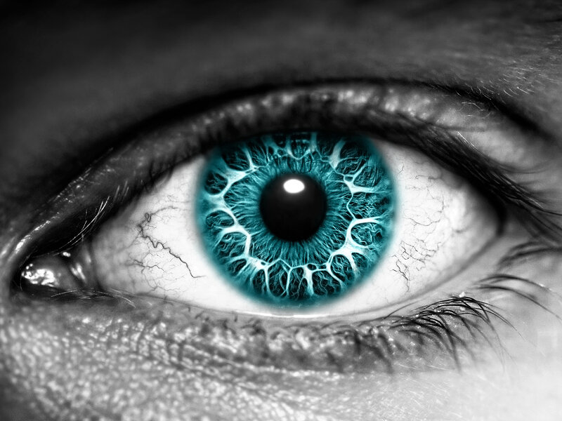 close-up of a blue eye