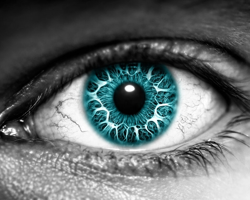 close-up of a blue eye