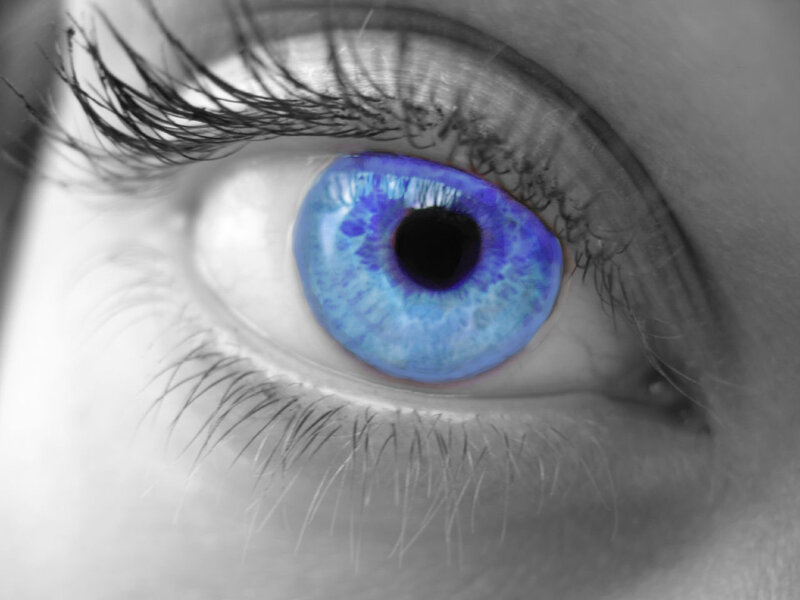close-up of a blue eye