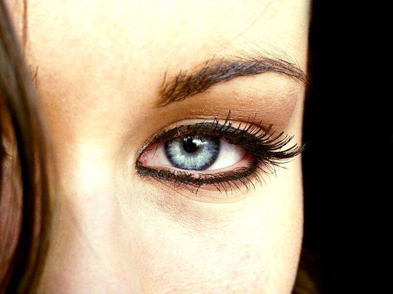 close-up of a blue eye