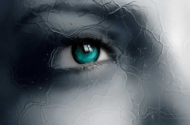 close-up of a blue eye
