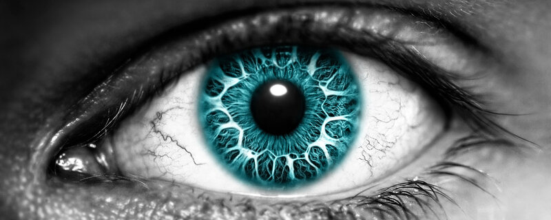 close-up of a blue eye