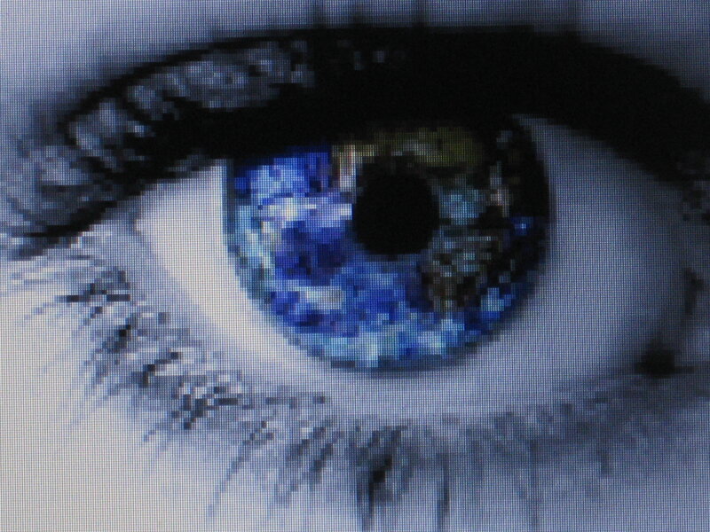close-up of a blue eye
